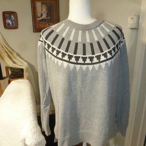 Eddie Bauer - NWOT Tunic Raglan  Sweater w/Crewneck decor  size L
